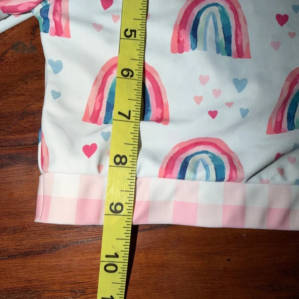 Jane +‎ Jo Girls 4T Rainbow Heart Long Sleeve Rash Guard Bikini Set Whimsical